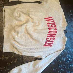 Signature Gray Sweatshirt with Red Print